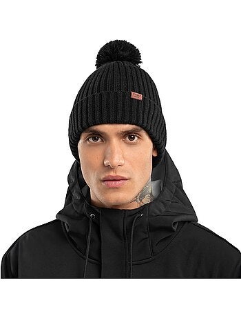 Bonnet hiver à pompon sports d'hiver homme et femme nori