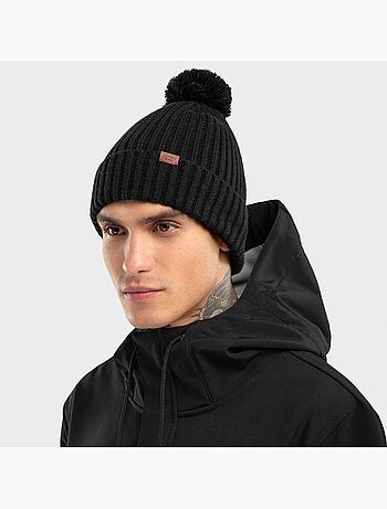 Bonnet hiver à pompon sports d'hiver homme et femme nori
