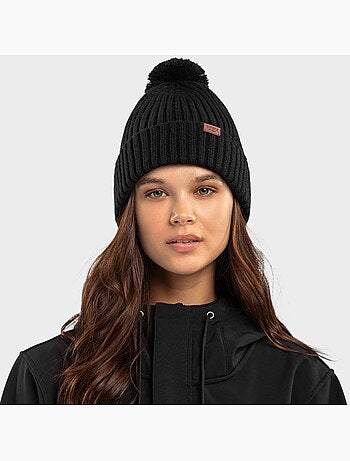 Bonnet hiver à pompon sports d'hiver homme et femme nori