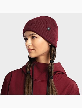 Bonnet hiver sports d'hiver homme et femme snowflake maroon