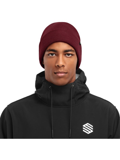 Bonnet hiver sports d'hiver homme et femme snowflake maroon - Kiabi