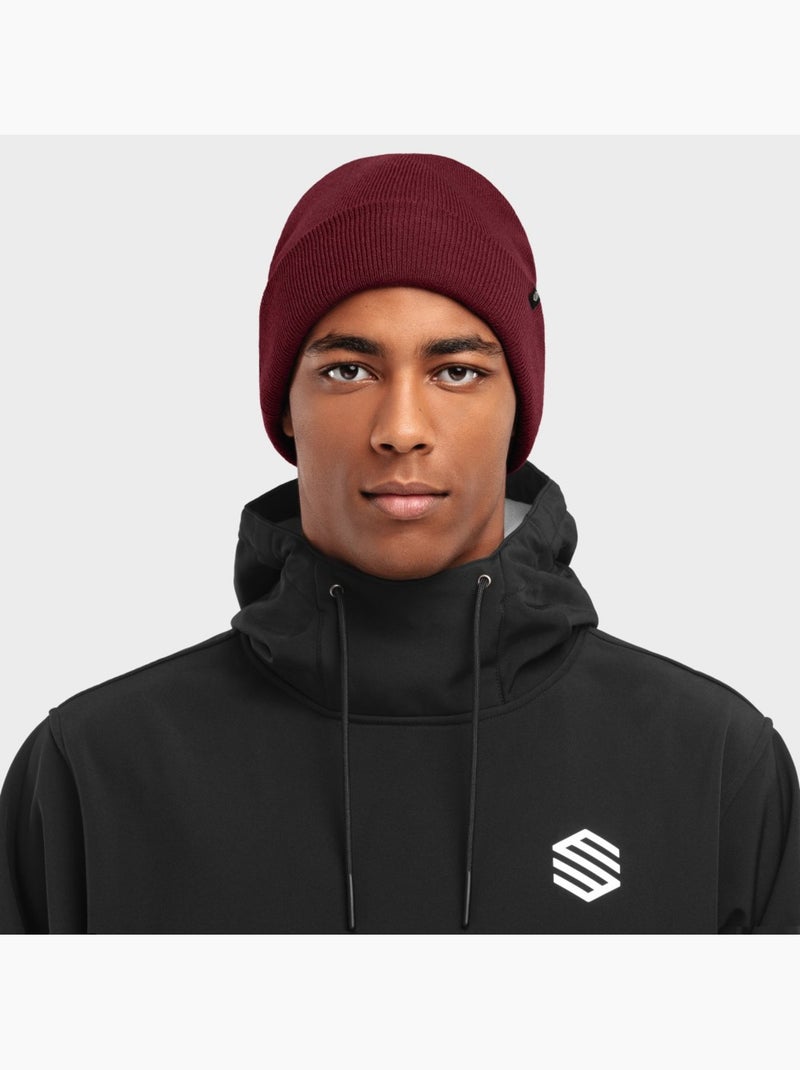 Bonnet hiver sports d'hiver homme et femme snowflake maroon Rouge brique - Kiabi