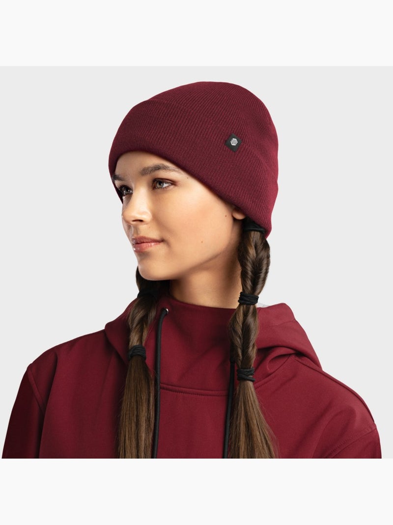 Bonnet hiver sports d'hiver homme et femme snowflake maroon Rouge brique - Kiabi