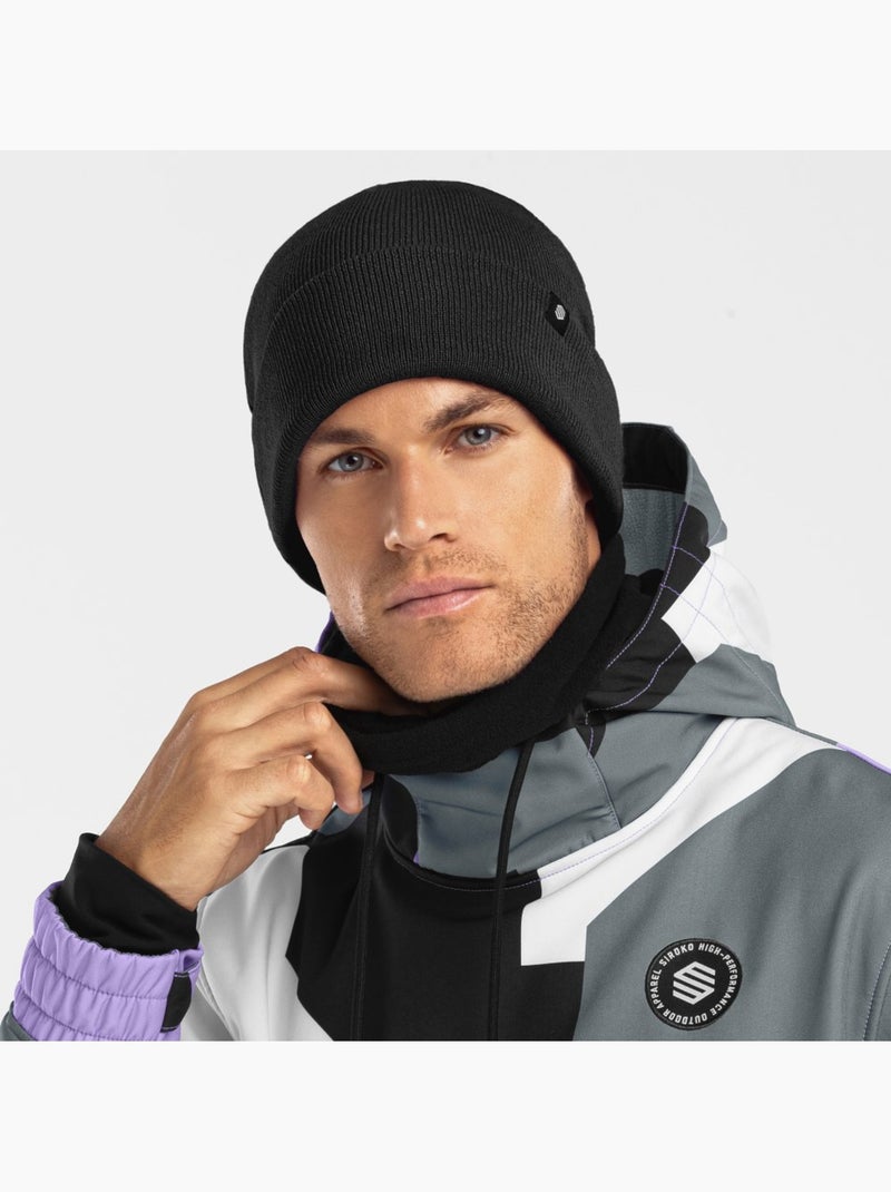Bonnet hiver sports d'hiver homme et femme snowflake Noir - Kiabi