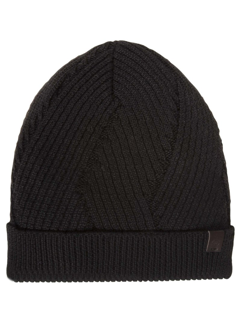 Bonnet homme maille recyclée côtelée noir Isotoner Noir - Kiabi