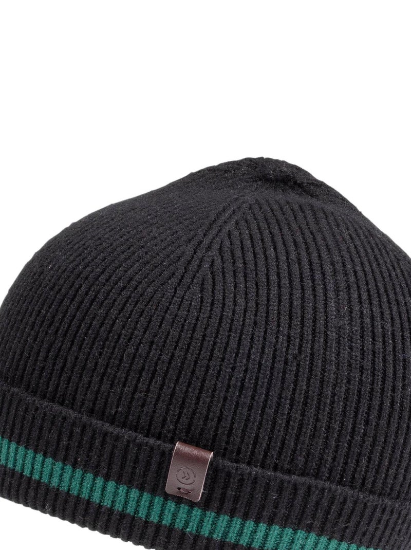 Bonnet homme soft touch noir liseret vert Isotoner Noir - Kiabi