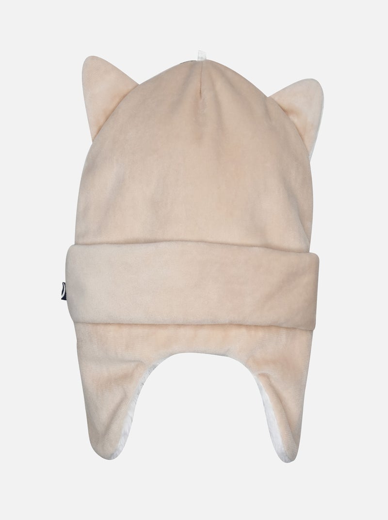BONNET IKEY VELOURS DOUX BEBE Beige - Kiabi