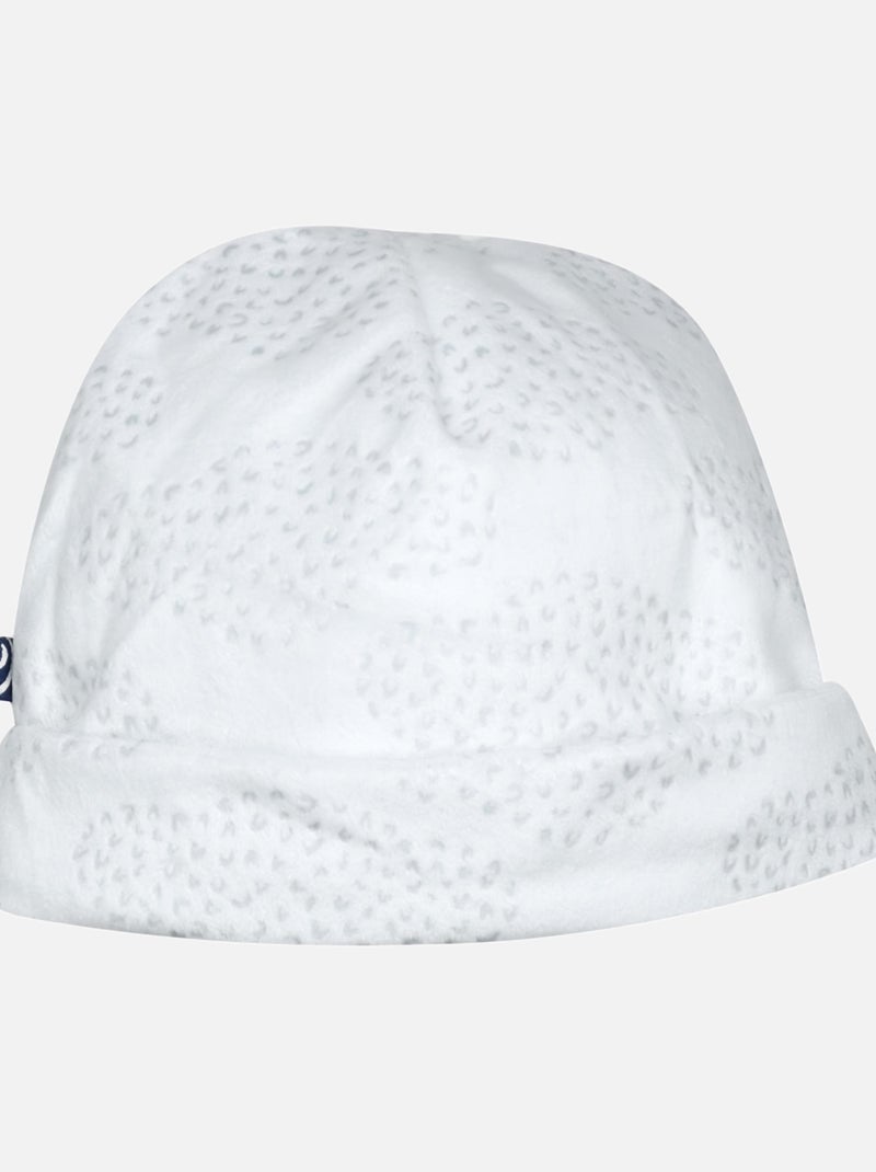 BONNET JOSH VELOURS DOUX NAISSANCE Gris - Kiabi