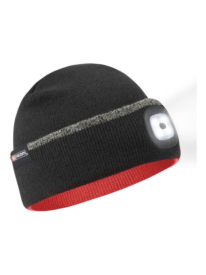 Bonnet LED avec 3 modes d'éclairages  et recharge via port USB Facom Noir Blanc - Kiabi