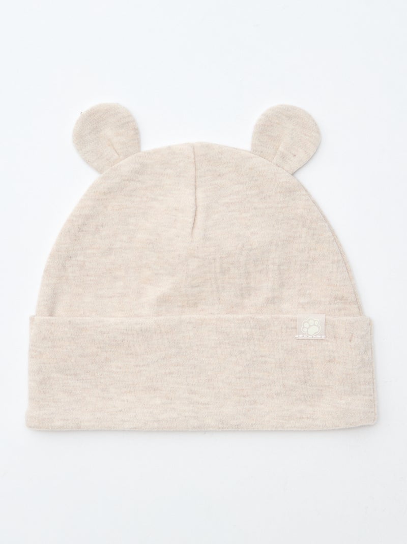 Bonnet léger avec oreilles Beige - Kiabi