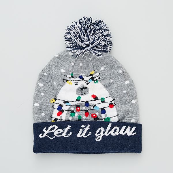 Bonnet Lumineux Noel Homme Gris Bleu Marine Kiabi 8 00 Bonnet Lumineux Noel Homme Gris Bleu Marine Kiabi 8 00