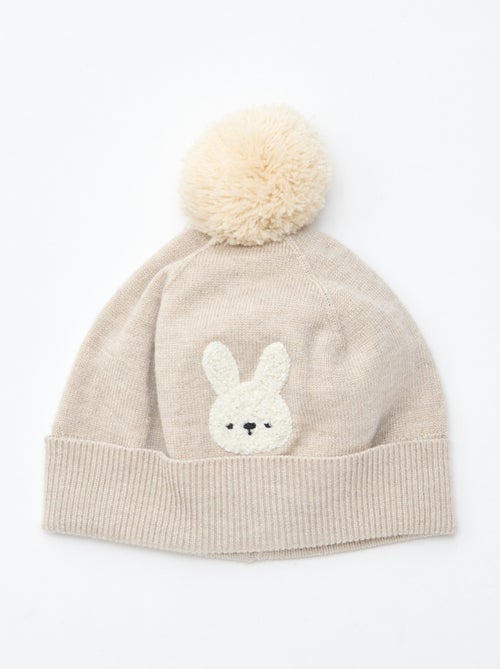 Bonnet maillé à pompon - Kiabi