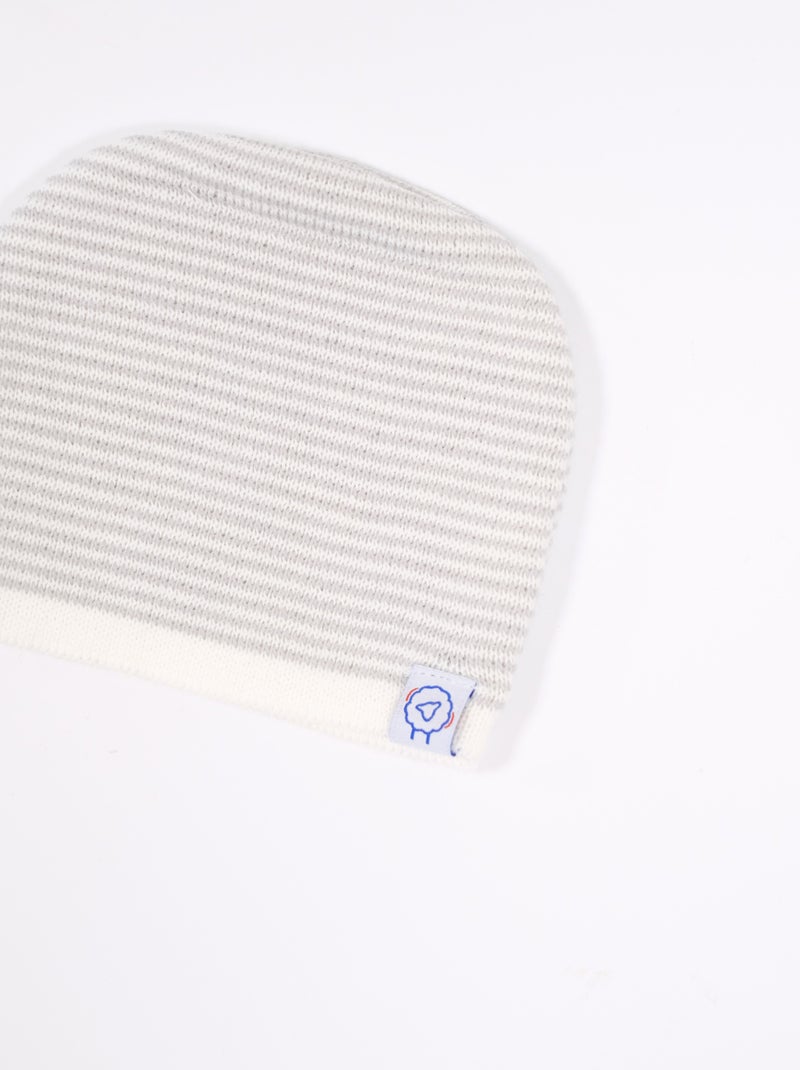 Bonnet Milleraies Blanc Gris clair - Kiabi