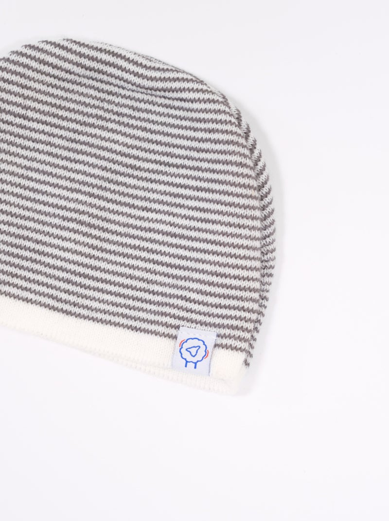 Bonnet Milleraies Blanc Gris - Kiabi