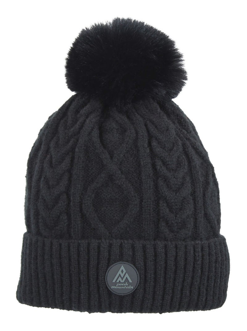 Bonnet MONTCHAT - PEAK MOUNTAIN Noir Noir - Kiabi