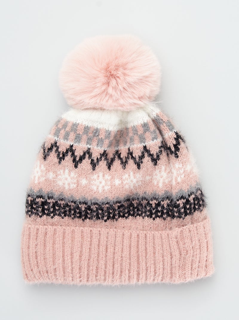 Bonnet motif 'jacquard' rose - Kiabi