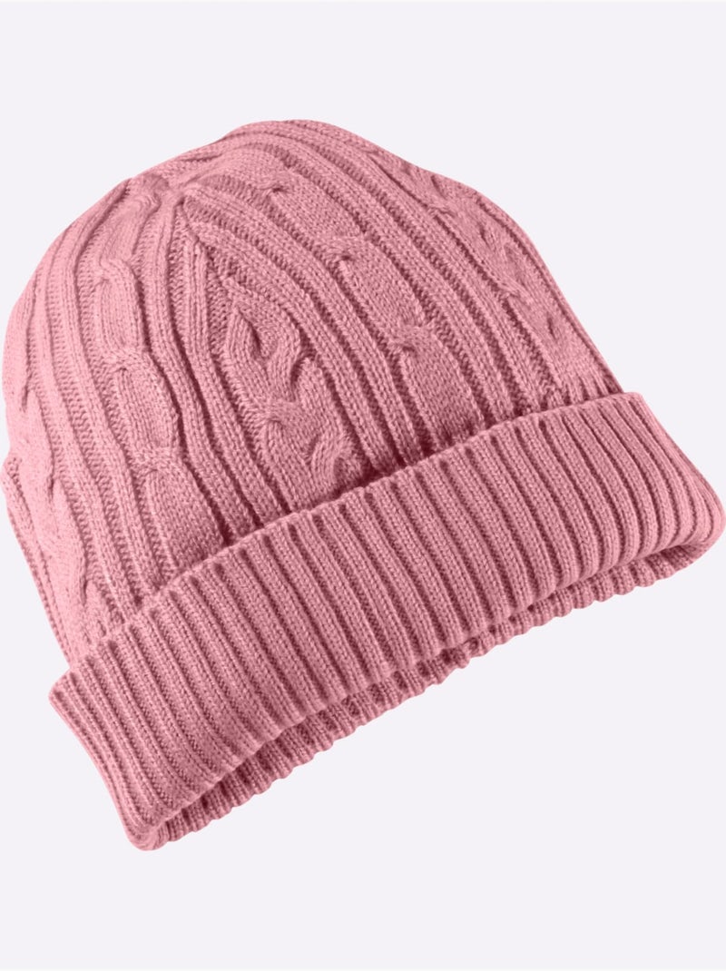 Bonnet Motif Torsadé Mode - Taille Standard - Moda Vilona Rose - Kiabi