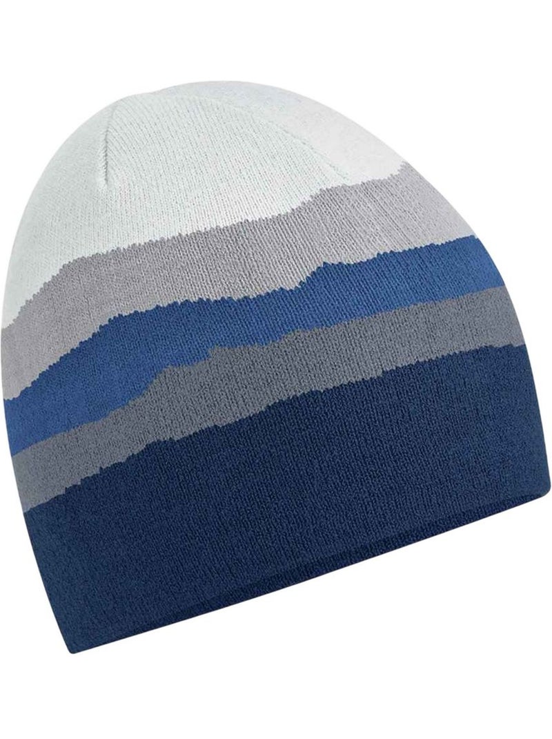 Bonnet motif/style montagne - beechfield Gris Bleu - Kiabi