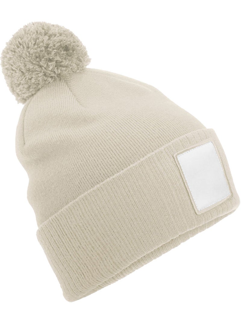 Bonnet motif/style pompon - beechfield Blanc Blanc - Kiabi