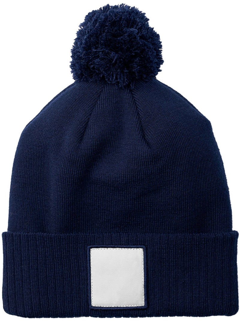 Bonnet motif/style pompon - beechfield Bleu foncé - Kiabi
