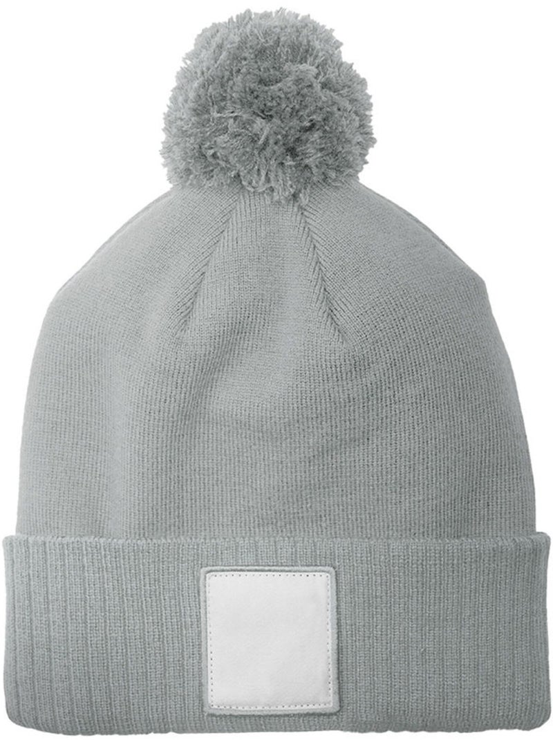 Bonnet motif/style pompon - beechfield Gris clair - Kiabi