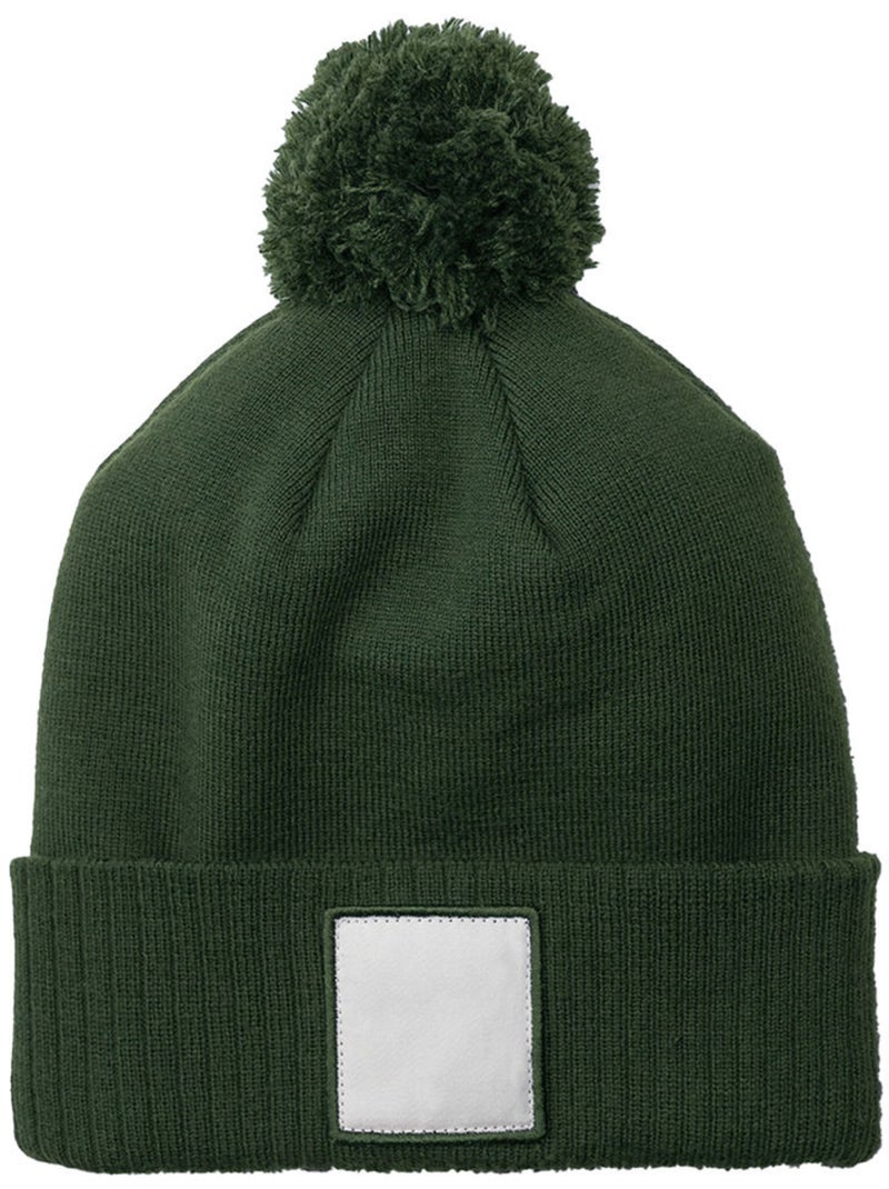 Bonnet motif/style pompon - beechfield Vert olive - Kiabi
