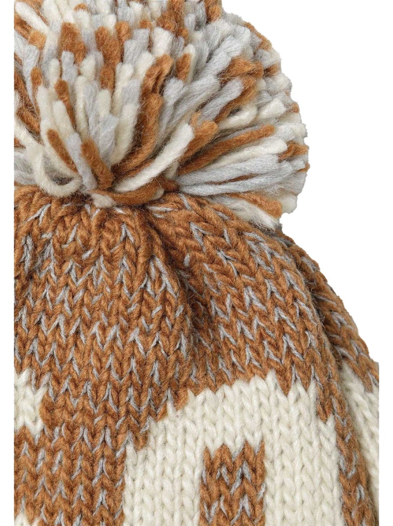 Bonnet motif/style pompon - minoti Beige - Kiabi