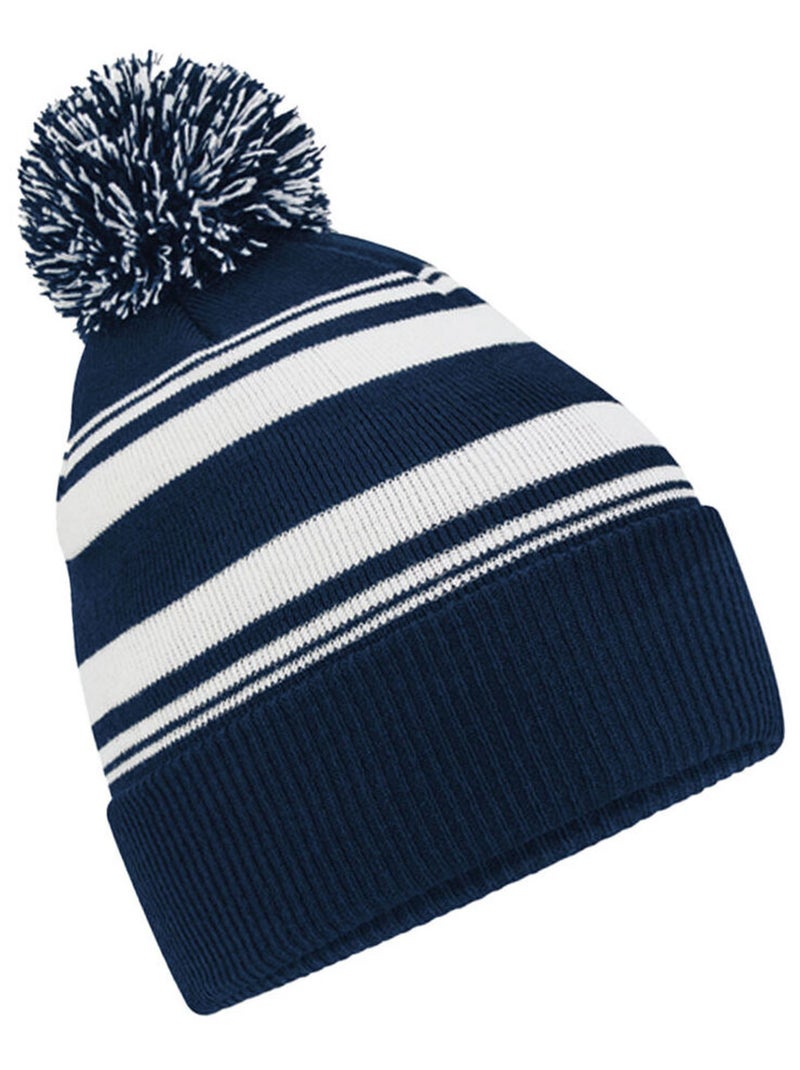 Bonnet motif/style rayé fan - beechfield Bleu marine - Kiabi