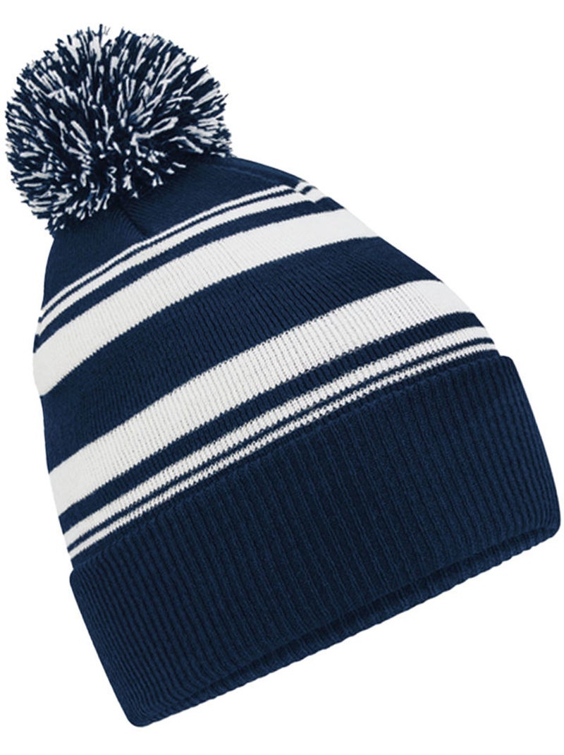 Bonnet motif/style rayé fan - beechfield Bleu marine - Kiabi