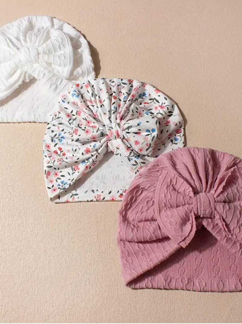 Bonnet Noeud bébé Fleur Les Chatounets Blanc Multicolore - Kiabi