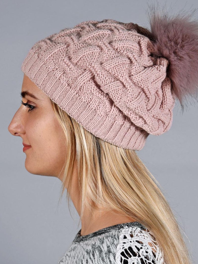 Bonnet Nora - Made in UE Vieux rose - Kiabi