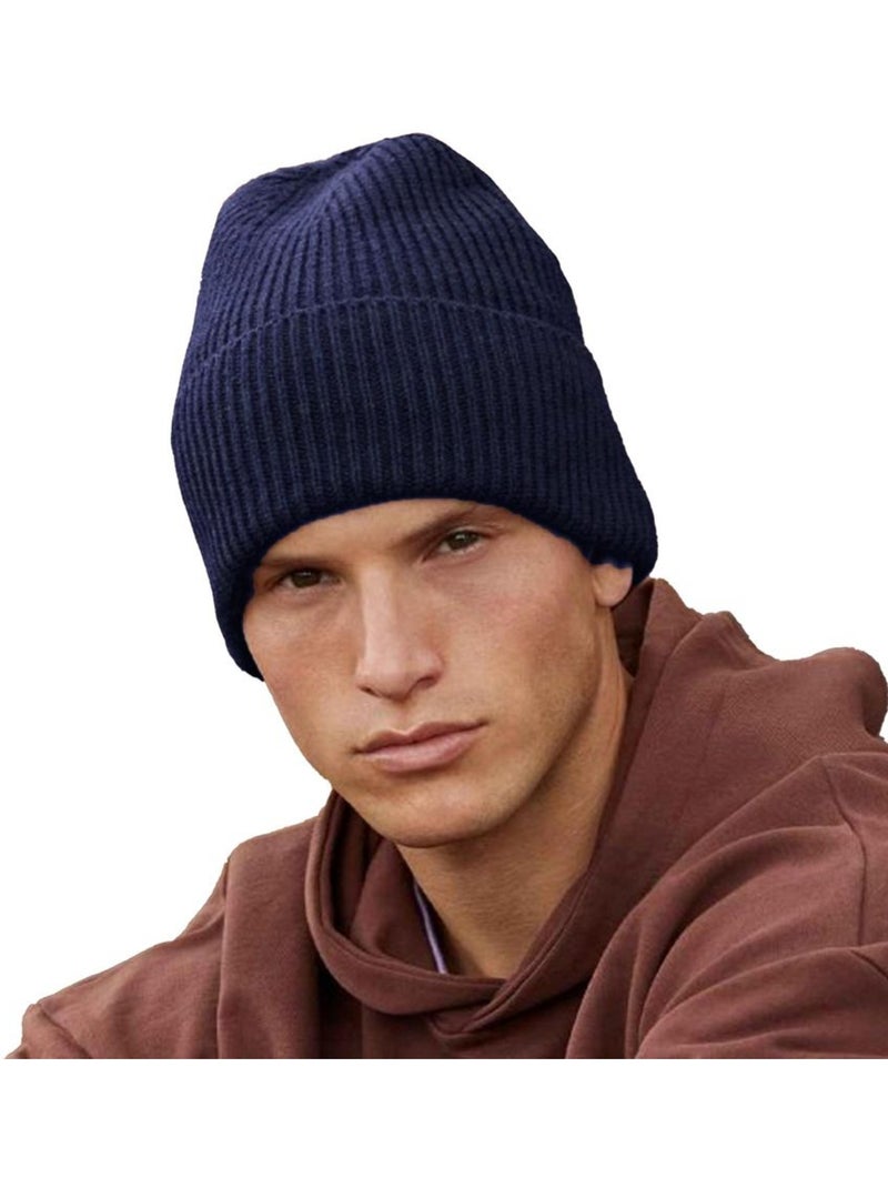 Bonnet oversize à manchettes - beechfield Bleu marine - Kiabi