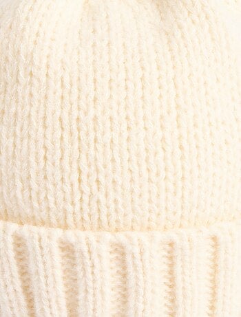 Bonnet pastel en maille cotelée à revers - afibel