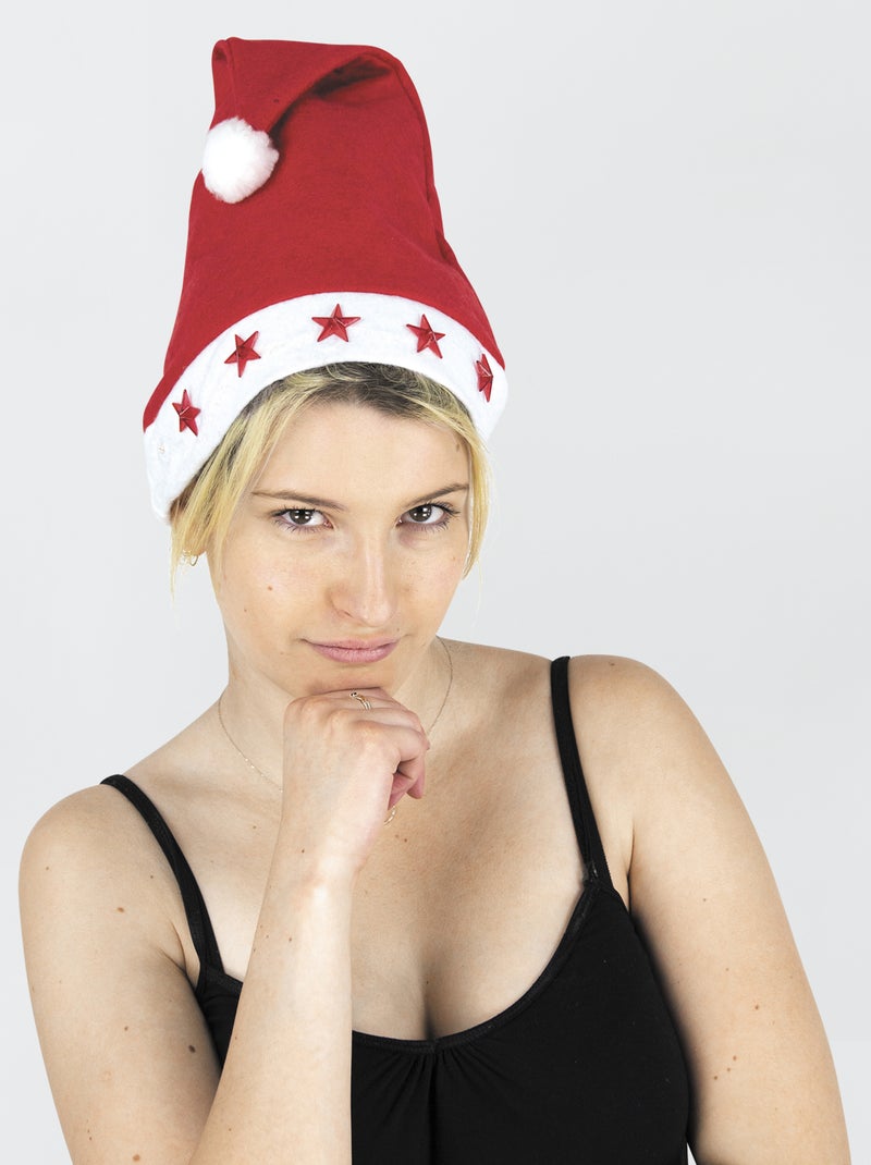 Bonnet 'Père Noël' à étoiles ROUGE - Kiabi