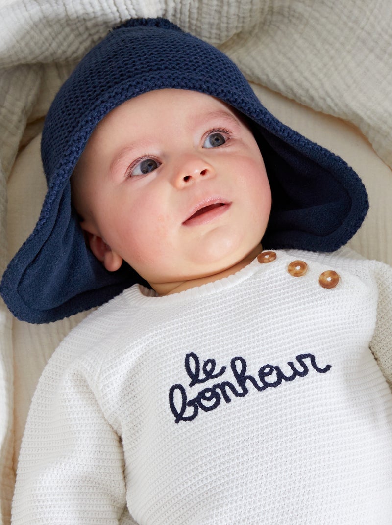 Bonnet péruvien avec pompon Bleu marine - Kiabi