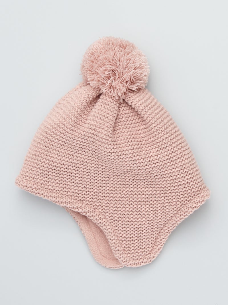 Bonnet péruvien doublé Rose - Kiabi