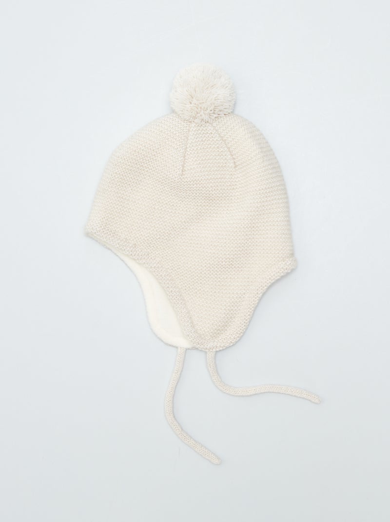 Bonnet péruvien en tricot Beige - Kiabi