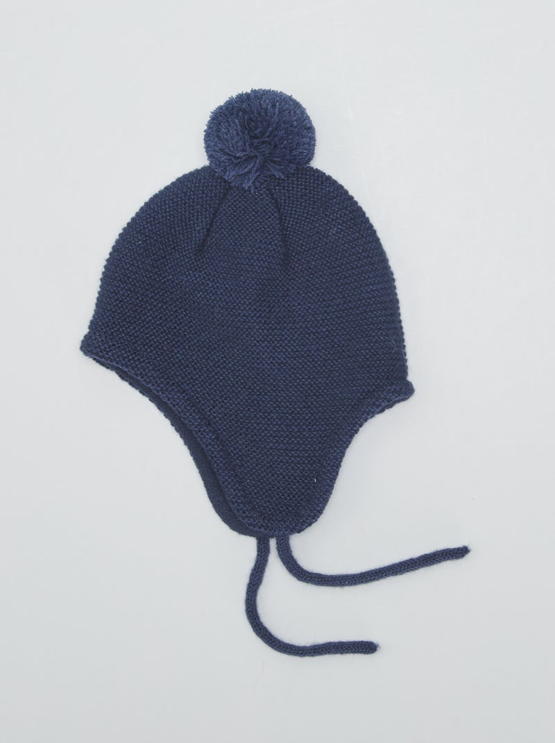 Bonnet péruvien en tricot Bleu marine - Kiabi