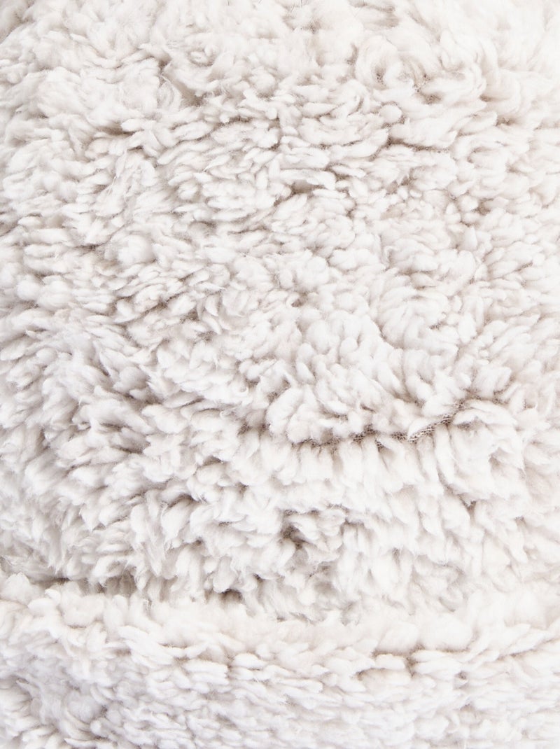 Bonnet polaire façon sherpa, avec pompon - afibel Ecru - Kiabi