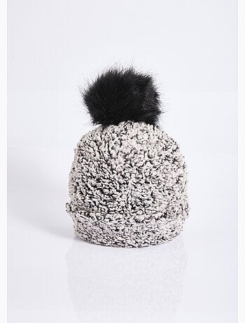Bonnet polaire façon sherpa, avec pompon - afibel