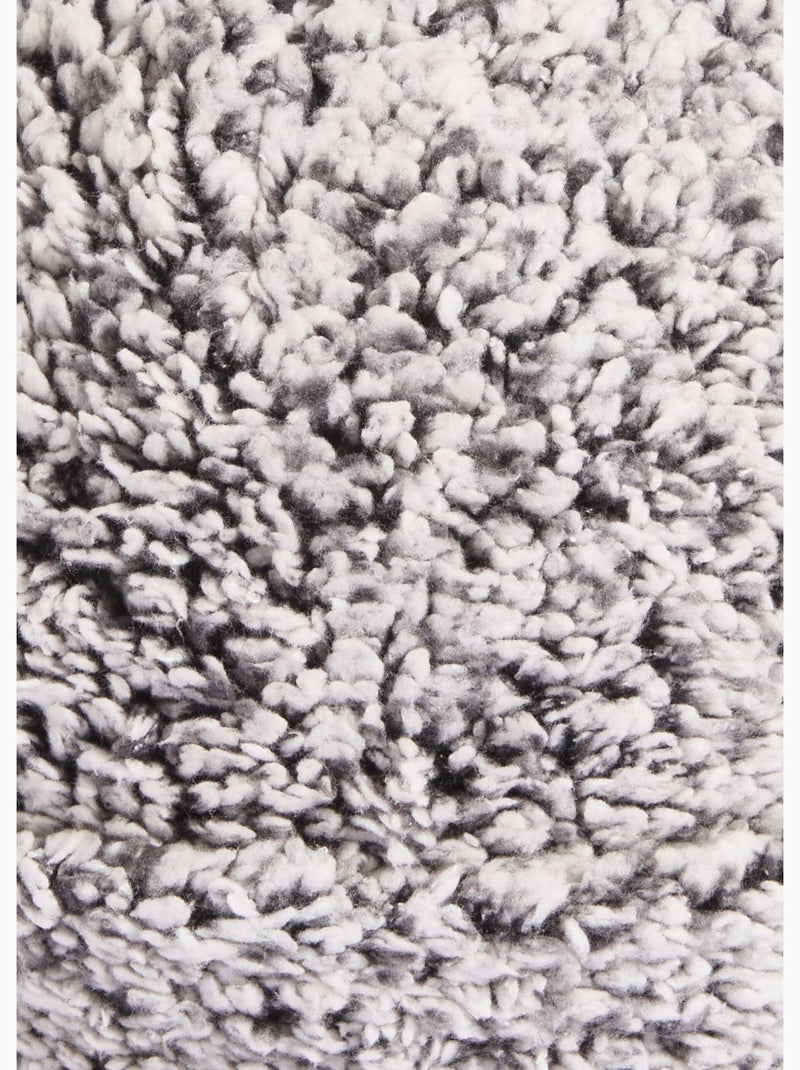 Bonnet polaire façon sherpa, avec pompon - afibel Gris foncé - Kiabi