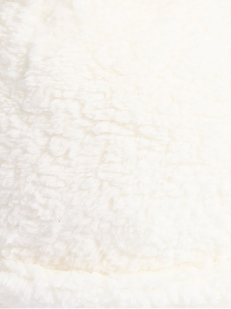 Bonnet polaire uni façon sherpa + pompon - afibel Blanc - Kiabi