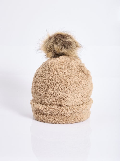 Bonnet polaire uni façon sherpa + pompon - afibel - Kiabi Bonnet polaire uni façon sherpa + pompon - afibel - Kiabi