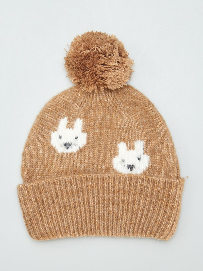 Bonnet Echarpe Bebe Waylipun Ensemble Bonnet, écharpe Et Gants Pour Enfants Garçon Fille, 1-5 Ans, Bonnets Tricotés Avec Pompon Et Snood Gant Pour Garçons Filles (Beige Bonnet Pompon Fourrure