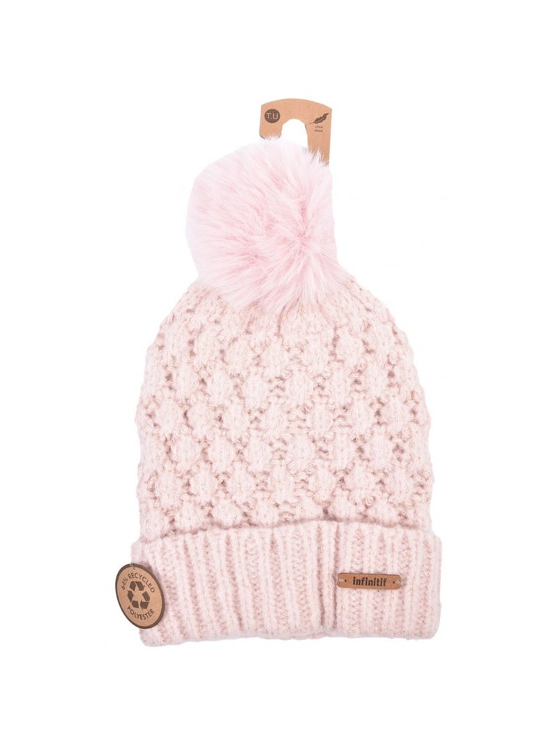 Bonnet Pompon INFINITF Femme Rose - Kiabi