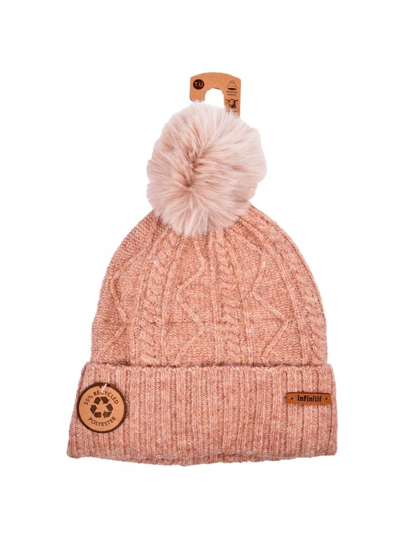 Bonnet Pompon INFINITF Femme Rose - Kiabi