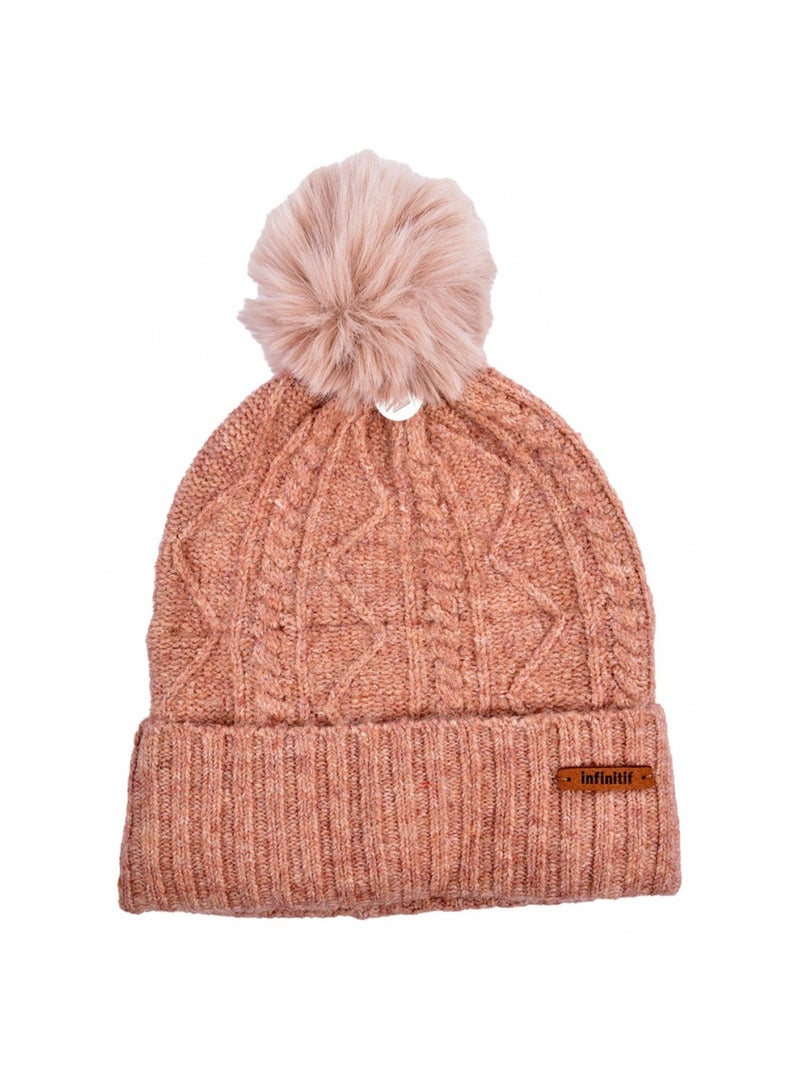 Bonnet Pompon INFINITF Femme Rose - Kiabi