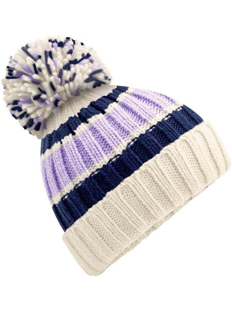 Bonnet rayé hygge - beechfield Blanc - Kiabi