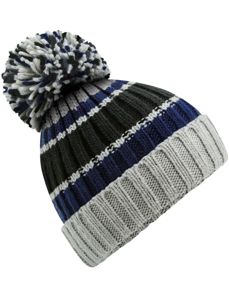 Bonnet rayé hygge - beechfield Bleu azur - Kiabi