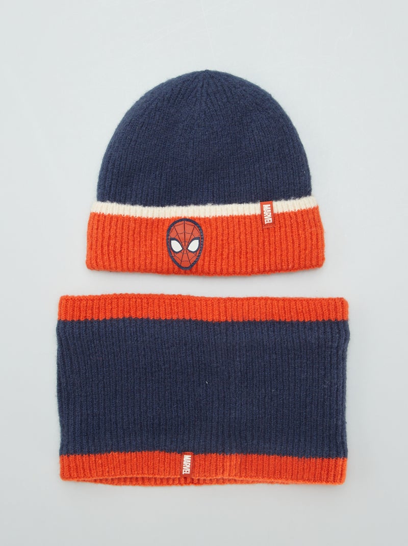 Bonnet + snood 'Spiderman' Bleu - Kiabi